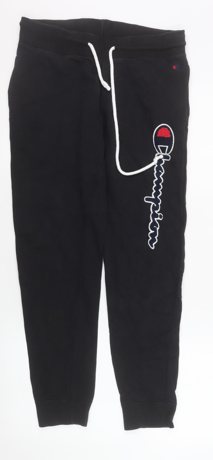 Champion Men's Black Small Jogger Sweatpants with Logo