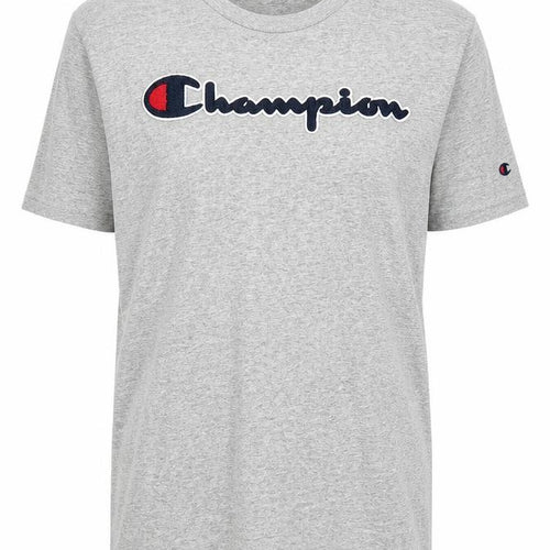 Champion Men's Grey Short Sleeve Crew Neck Logo T-Shirt Size S