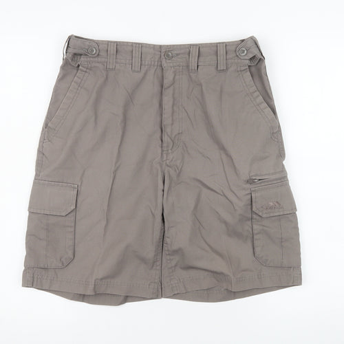 Trespass Mens Grey Cargo Shorts S Regular Fit Outdoor Casual