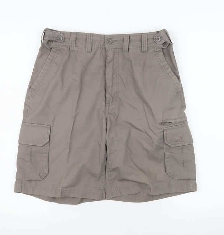Trespass Mens Grey Cargo Shorts S Regular Fit Outdoor Casual