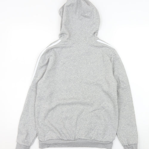 Adidas Girls Grey 13-14 Years Pullover Hoodie Fleece Sweatshirt