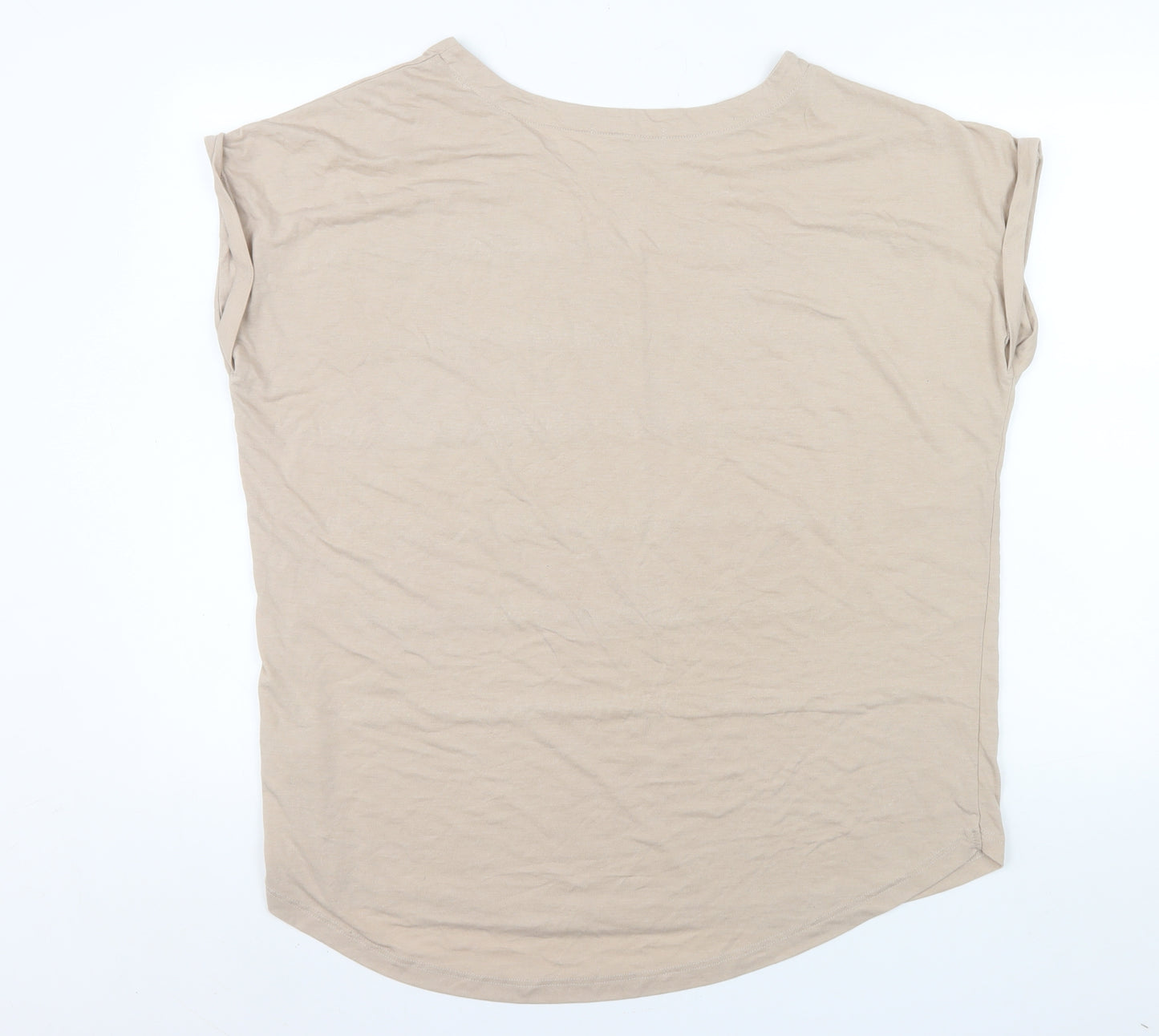 Next Women Beige Sequin Stripe Short Sleeve T-Shirt Size 18