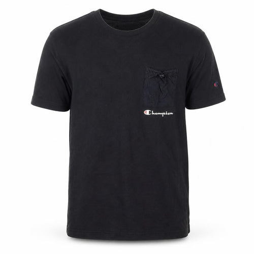 Champion Men’s Black Small Pocket Logo Cotton T-Shirt