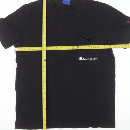 Champion Men’s Black Small Pocket Logo Cotton T-Shirt