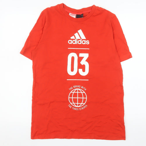 Adidas Mens Red XL Graphic Jersey T-Shirt Activewear Top