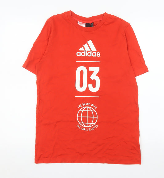 Adidas Mens Red XL Graphic Jersey T-Shirt Activewear Top