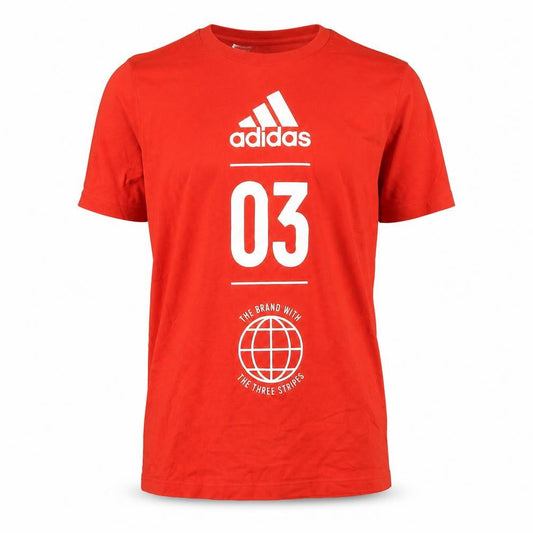 Adidas Mens Red XL Graphic Jersey T-Shirt Activewear Top