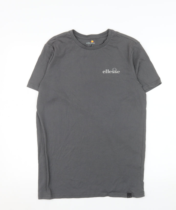 Ellesse Men's Grey Short Sleeve Crew Neck Logo T-Shirt Size S
