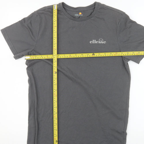Ellesse Men's Grey Short Sleeve Crew Neck Logo T-Shirt Size S