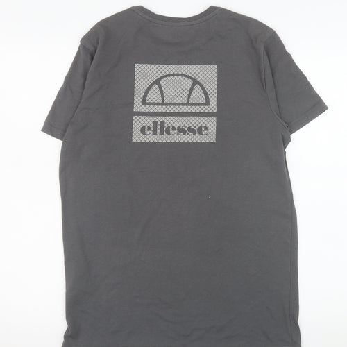 Ellesse Men's Grey Short Sleeve Crew Neck Logo T-Shirt Size S