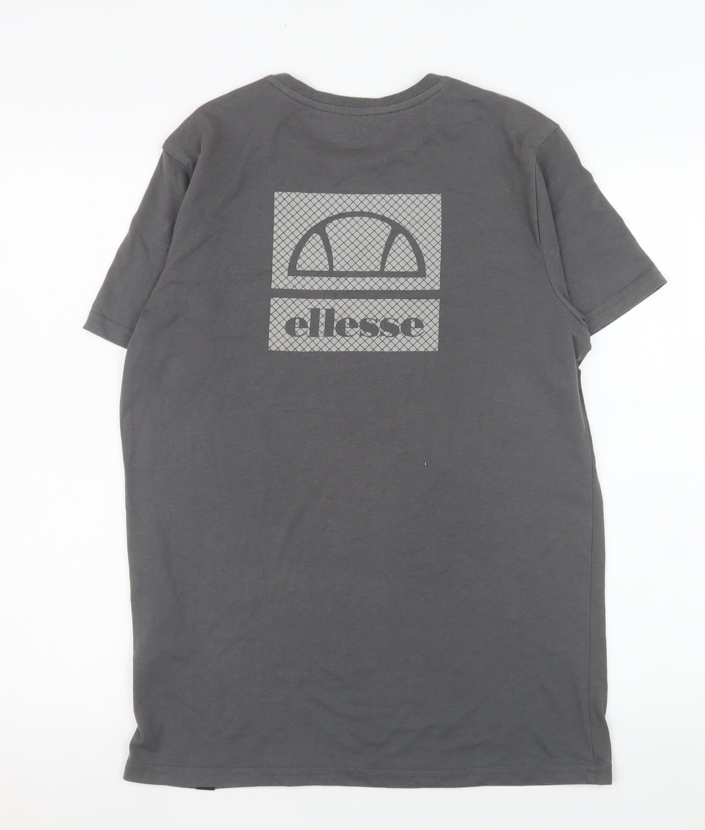 Ellesse Men's Grey Short Sleeve Crew Neck Logo T-Shirt Size S