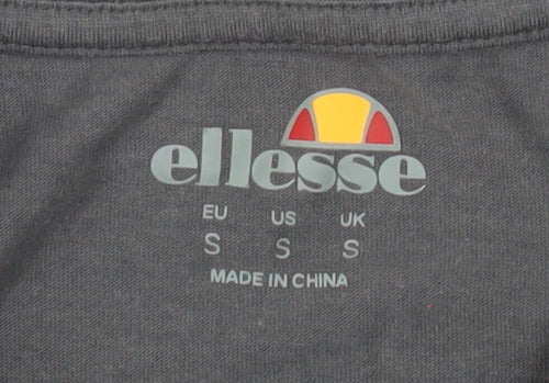 Ellesse Men's Grey Short Sleeve Crew Neck Logo T-Shirt Size S