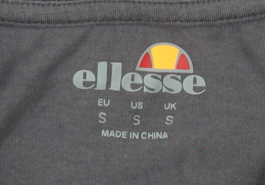 Ellesse Men's Grey Short Sleeve Crew Neck Logo T-Shirt Size S