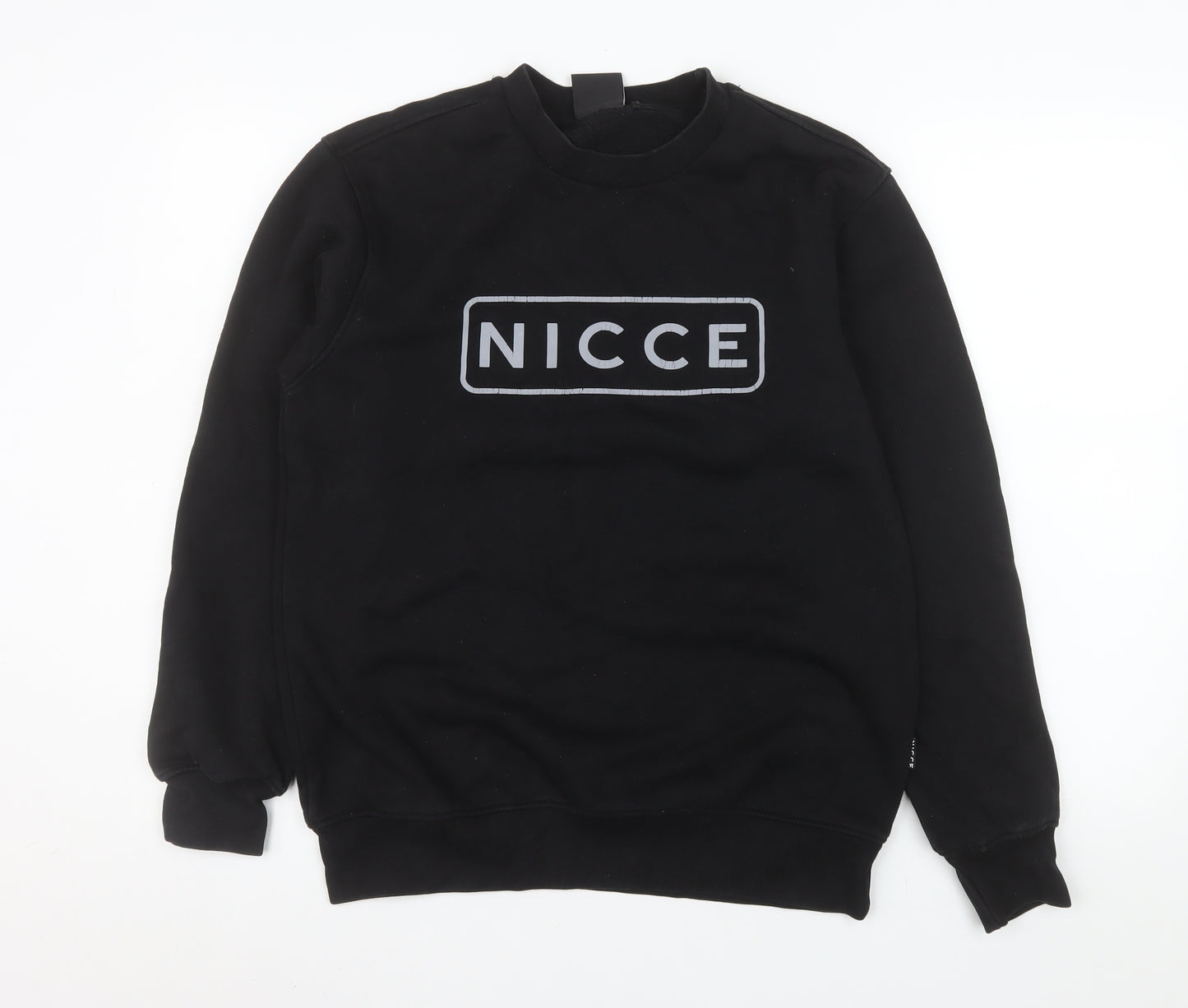 NICCE Men's Black Small Pullover Crew Neck Logo Sweatshirt