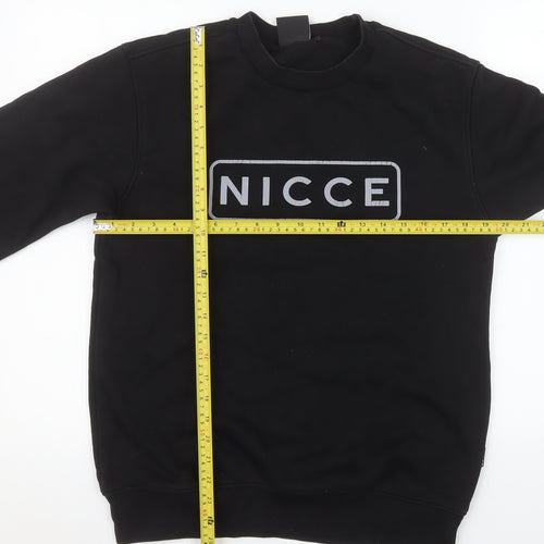 NICCE Men's Black Small Pullover Crew Neck Logo Sweatshirt