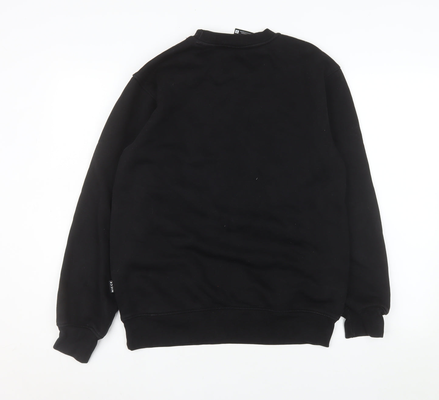 NICCE Men's Black Small Pullover Crew Neck Logo Sweatshirt