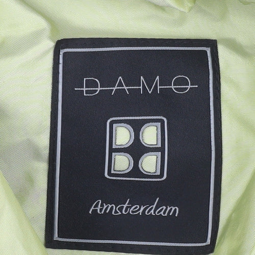 Damo Amsterdam Womens Green Belted Trench Coat Size 14 Lightweight Mid-Length
