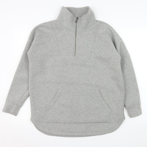 Matalan Men’s Grey 1/2 Zip High Neck Pullover Sweatshirt Medium