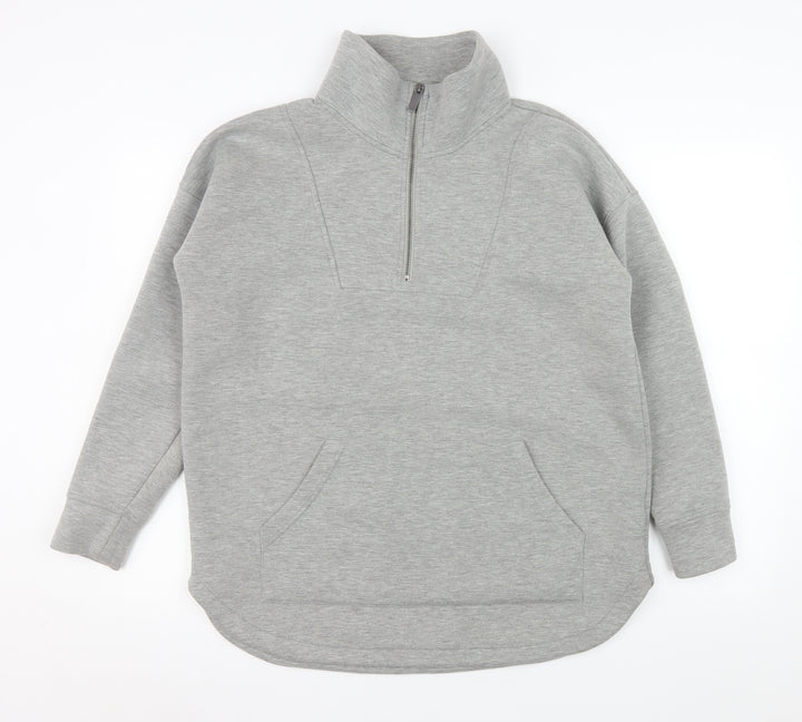 Matalan Men’s Grey 1/2 Zip High Neck Pullover Sweatshirt Medium