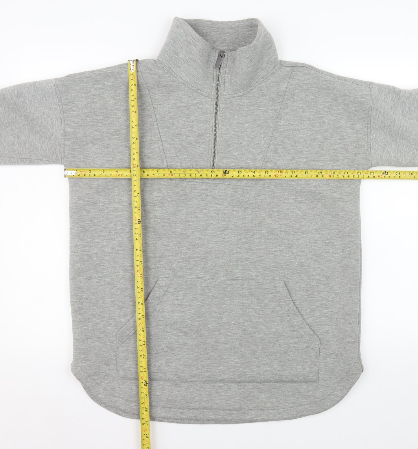 Matalan Men’s Grey 1/2 Zip High Neck Pullover Sweatshirt Medium