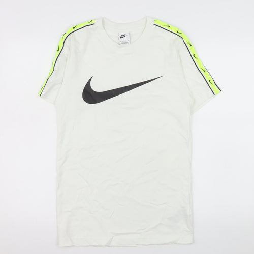 Nike Men's White XS Graphic Swoosh Short Sleeve Cotton T-Shirt