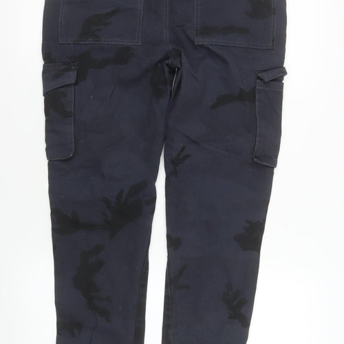 boohooMAN Men’s Blue Camouflage Cargo Trousers Size 30 Regular Fit