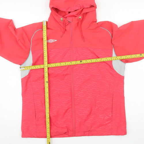 Umbro Womens Pink Hooded Windbreaker Jacket Size 14