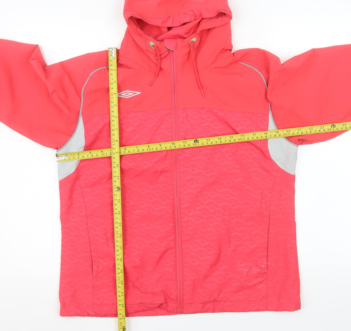 Umbro Womens Pink Hooded Windbreaker Jacket Size 14