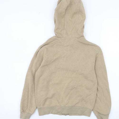 Nike Girls Beige Full Zip Hooded Basic Jacket 8-9 Years Cotton Blend