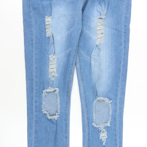 Denim Wise Women Blue Size 12 Distressed Skinny Jeans
