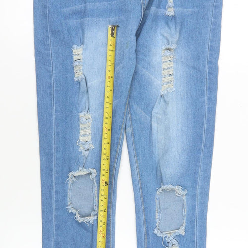 Denim Wise Women Blue Size 12 Distressed Skinny Jeans