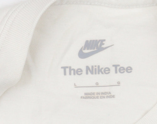 Nike Men’s White Air Logo Sports T-Shirt L Cotton Crew Neck