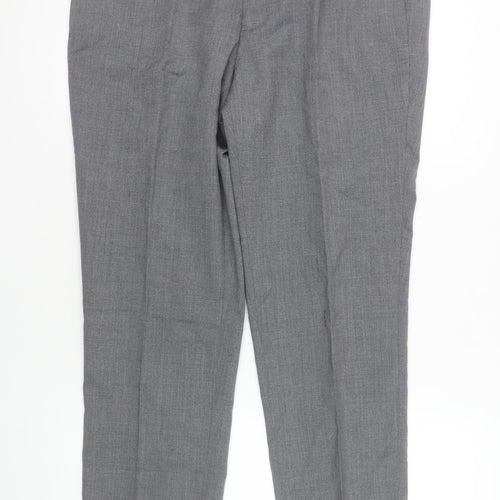 Remus Uomo Men’s Grey Slim Fit Dress Pants 34S Wool Blend