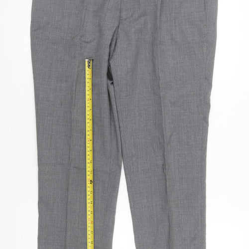 Remus Uomo Men’s Grey Slim Fit Dress Pants 34S Wool Blend