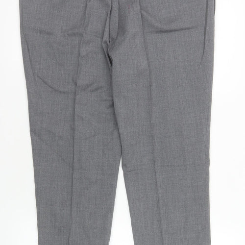 Remus Uomo Men’s Grey Slim Fit Dress Pants 34S Wool Blend