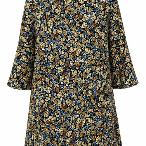 Zara Women Multicoloured Floral Shift Dress Size 8 Long Sleeve