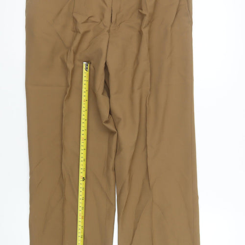 Gardeur Men's Brown 32R Dress Trousers Pleated Front Formal