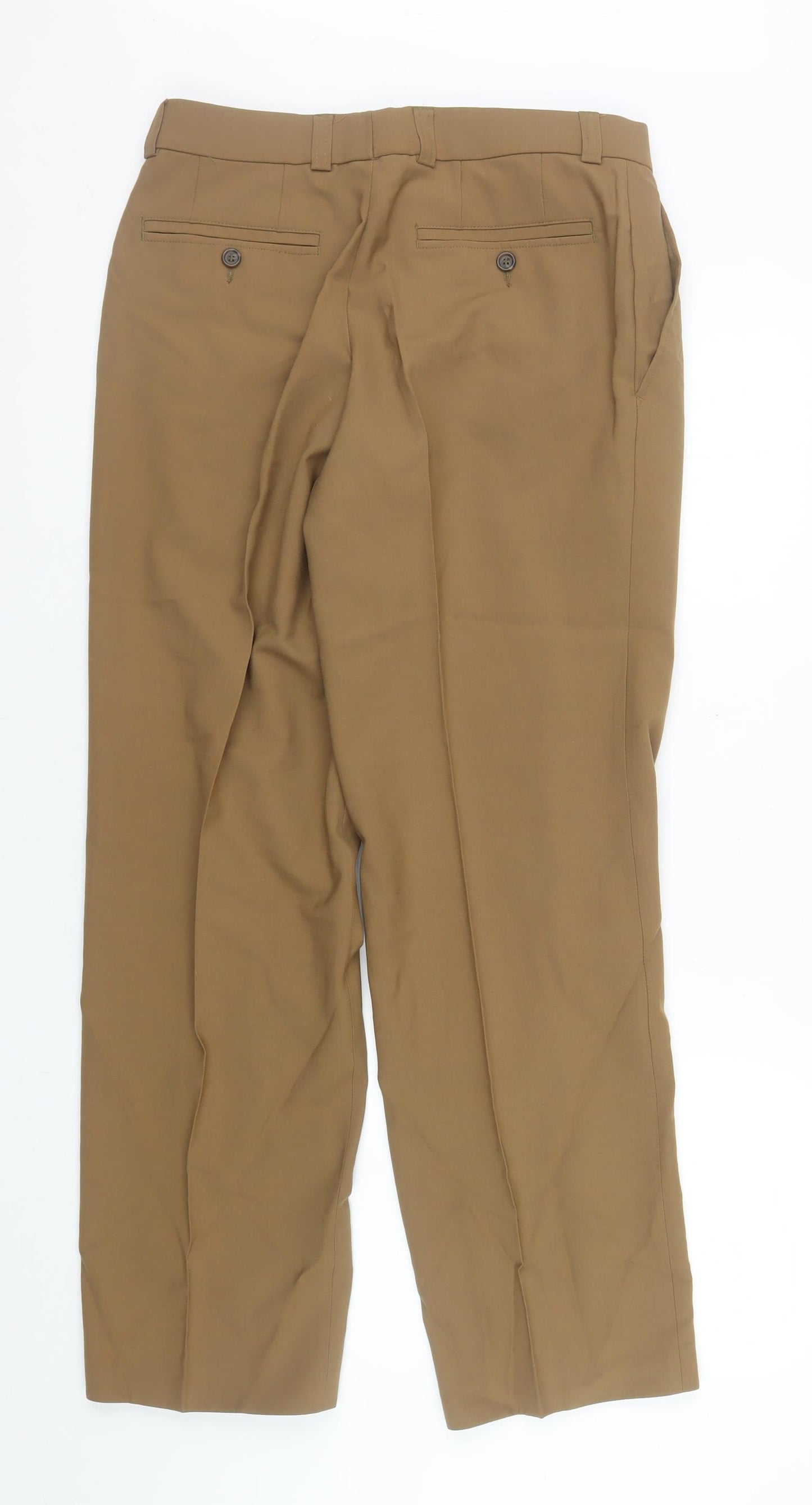 Gardeur Men's Brown 32R Dress Trousers Pleated Front Formal