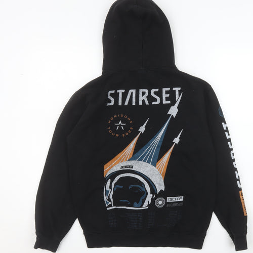 Just Hoods AWDis Men's Black Pullover Hoodie Size S Starset Tour Graphic