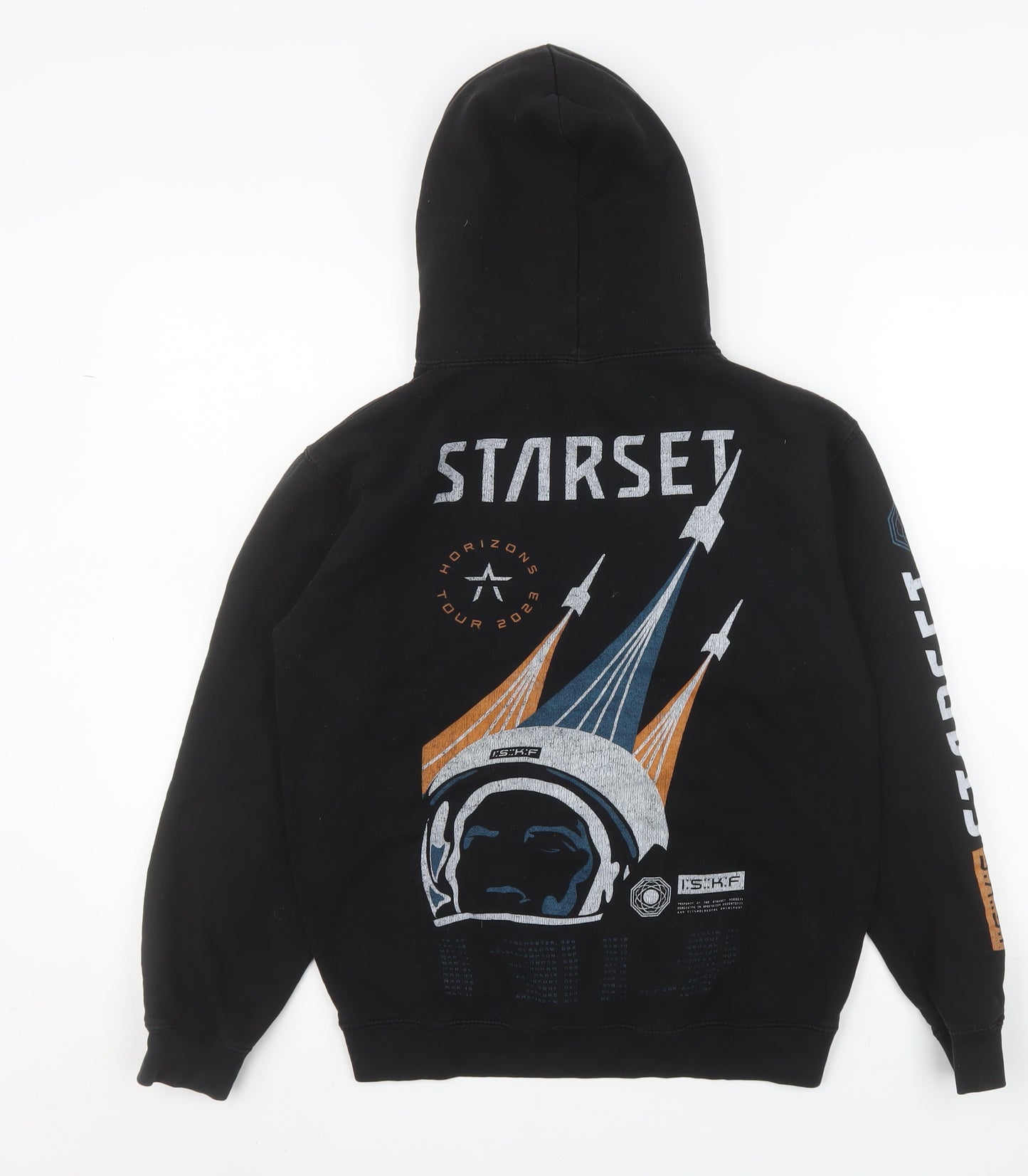 Just Hoods AWDis Men's Black Pullover Hoodie Size S Starset Tour Graphic