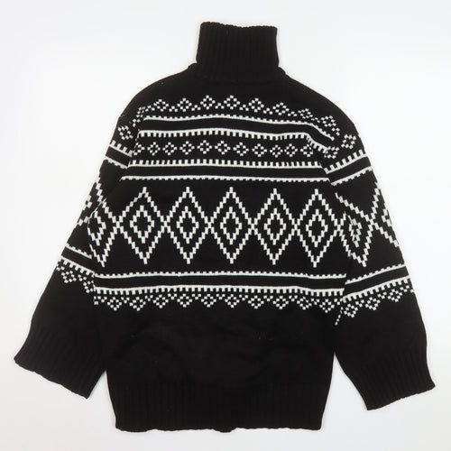H&M Divided Men's Black Geometric Knit Pullover Sweatshirt S