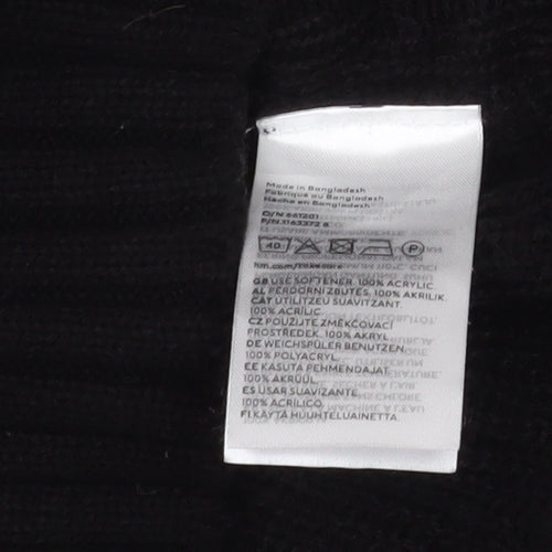 H&M Divided Men's Black Geometric Knit Pullover Sweatshirt S