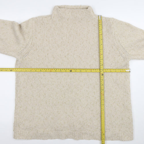 Fransa Womens Beige Roll Neck Knit Jumper Size L