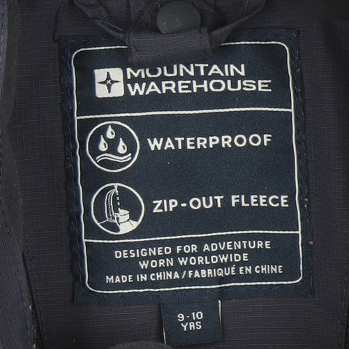 Mountain Warehouse Boys Blue 9-10 Years 3-in-1 Waterproof Hooded Jacket