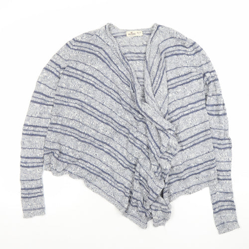 Hollister Womens Blue Striped Open Knit Cardigan XS