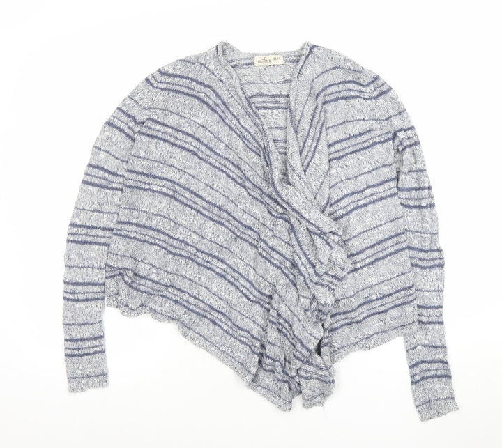 Hollister Womens Blue Striped Open Knit Cardigan XS