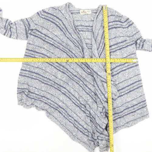 Hollister Womens Blue Striped Open Knit Cardigan XS