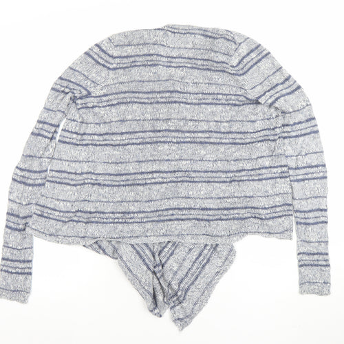 Hollister Womens Blue Striped Open Knit Cardigan XS