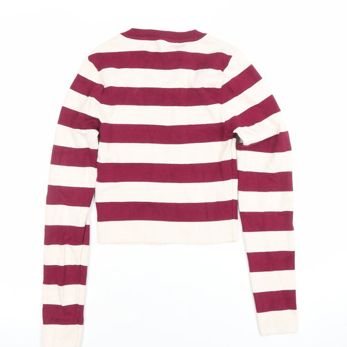 Zara Women Multicoloured Striped Crew Neck Pullover Jumper Size S