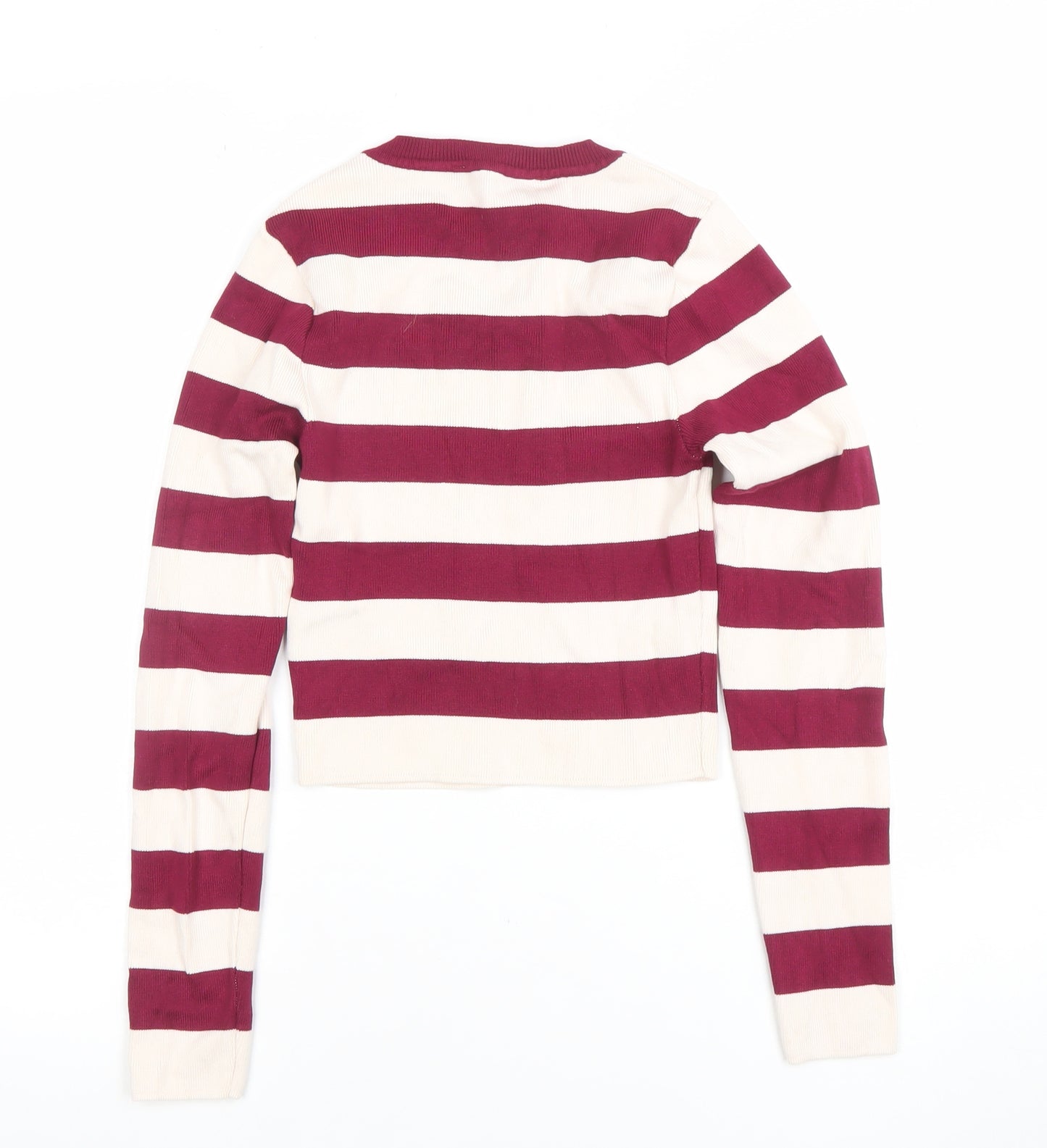 Zara Women Multicoloured Striped Crew Neck Pullover Jumper Size S